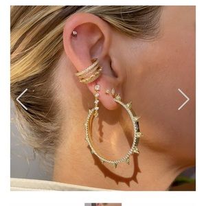 Melinda Maria 2” Maddy spiked pave hoop